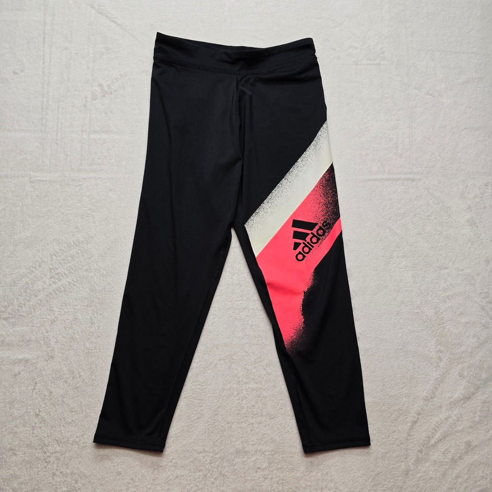 Adidas Leggings Athletic Compression Colorblock Black Pink XL 16‎